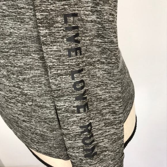 Aeropostale 1/4 Zip Pullover Live Love Run Gray Heathered sz XS Thumb Hole - Picture 7 of 8